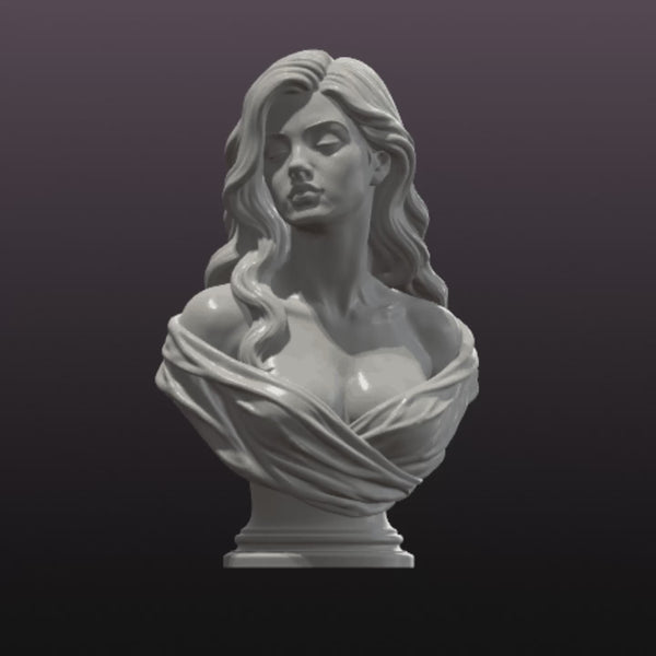 Elegant Woman Bust STL Classical Female Sculpture 3D Print File