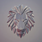 Lion Wall Art STL – Geometric 3D Wall Decor with Keyhole Mount - Low Poly Lion Head