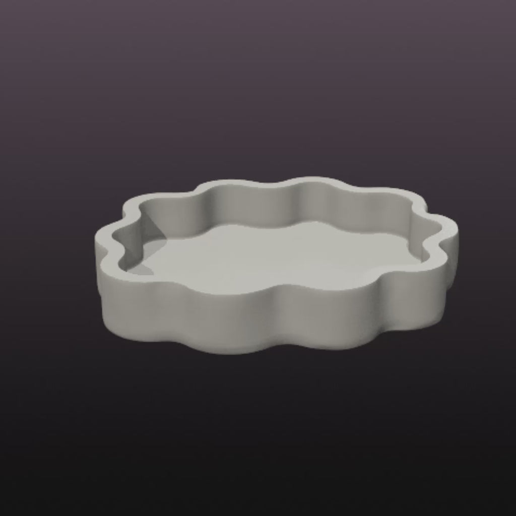 Wavy Catchall Tray STL File | Modern Jewelry Dish 3D Print File