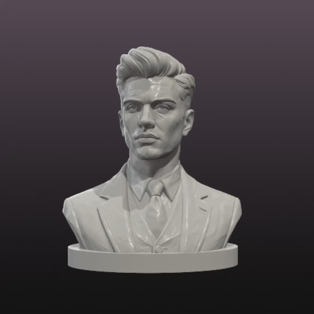Modern Businessman Bust STL File – Gentleman Statue for 3D Printing and Office Decor