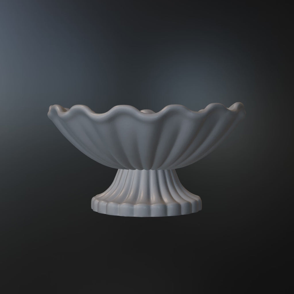 Shell Pedestal Bowl STL Decorative Catchall Dish 3D Print File