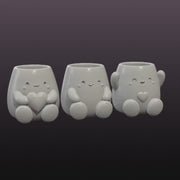 Kawaii Love Planter Trio STL Bundle – Cute 3D Printable Plant Pots