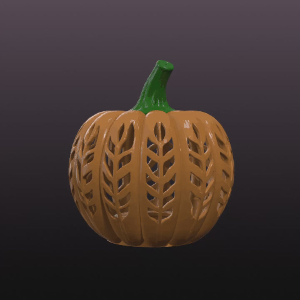 Pumpkin Tealight Holder STL | Halloween LED Candle Lantern 3D Print File