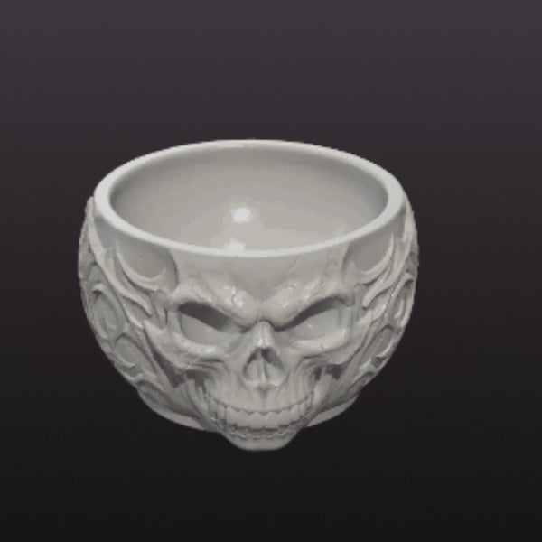 Skull Trinket Bowl STL Gothic Jewelry Organizer 3D Print File