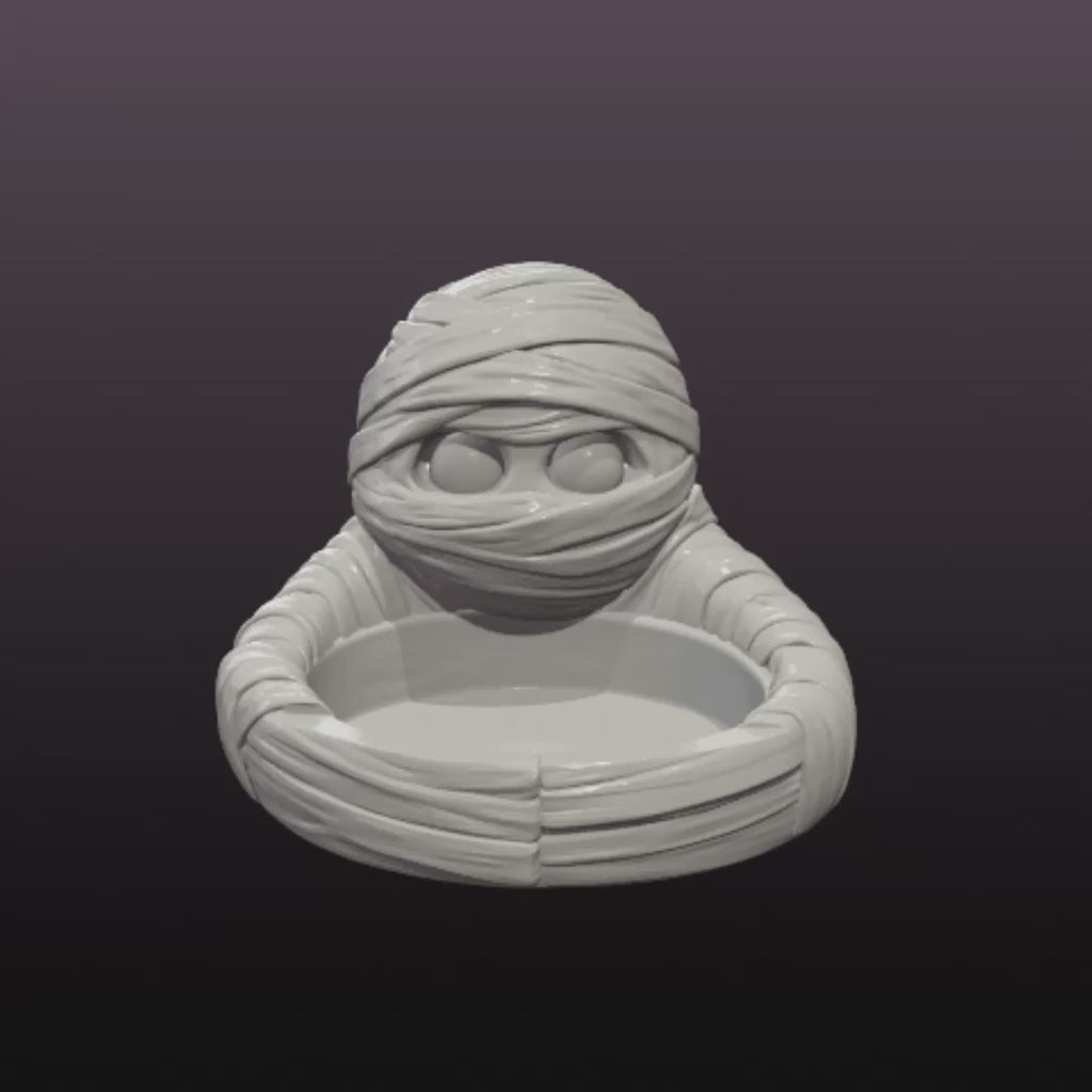 Mummy Desk Organizer STL File – Halloween Trinket Tray, Jewelry Dish & 3D Print Catchall