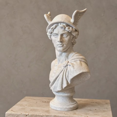Hermes Bust Statue – Greek God Sculpture, Classical Mythology Home and Office Decor