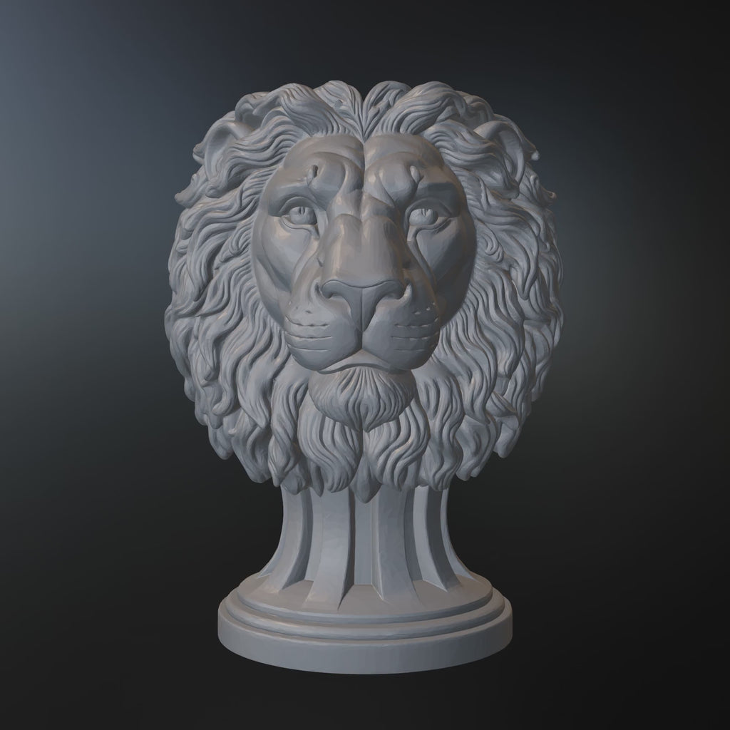 Majestic Lion Planter STL | Lion Head Flower Pot 3D Print File