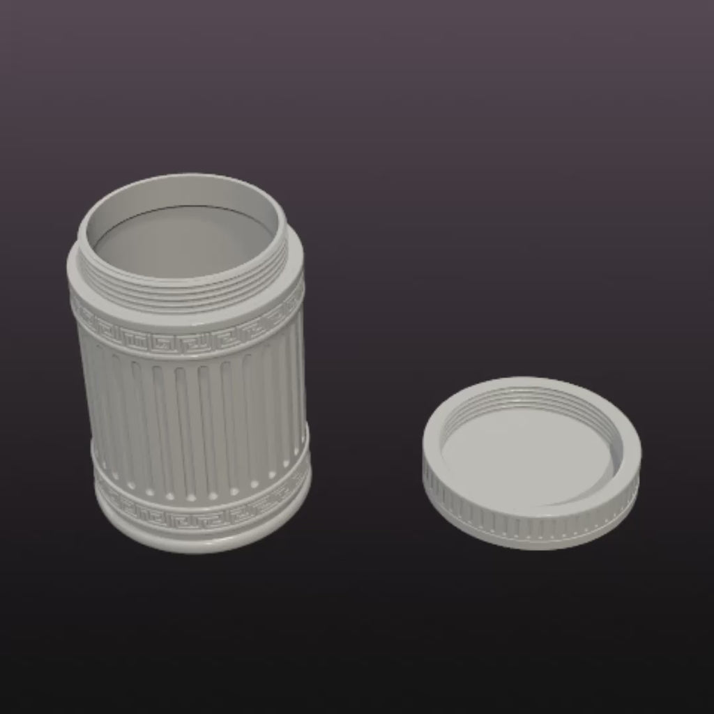 Classical Column Desk Organizer STL | Decorative Lidded Jar 3D Print File