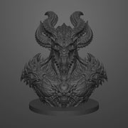 Infernal Demon Bust STL – Highly Detailed Fantasy Sculpture 3D Print File
