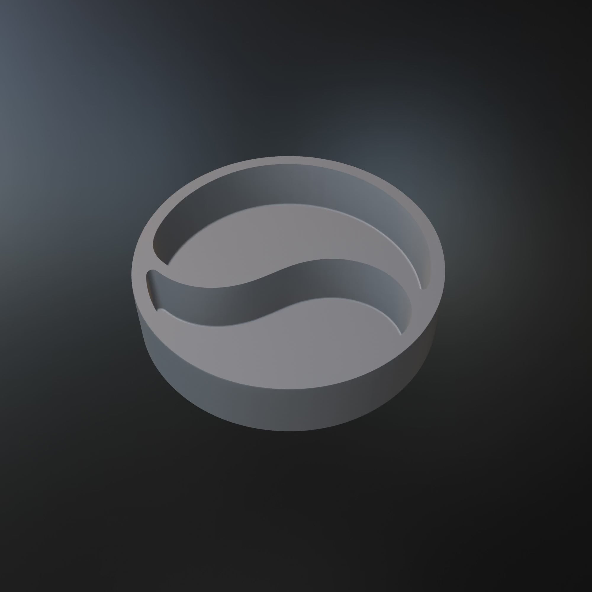 Yin Yang Organizer Tray STL File for 3D Printing Modern Desk Decor