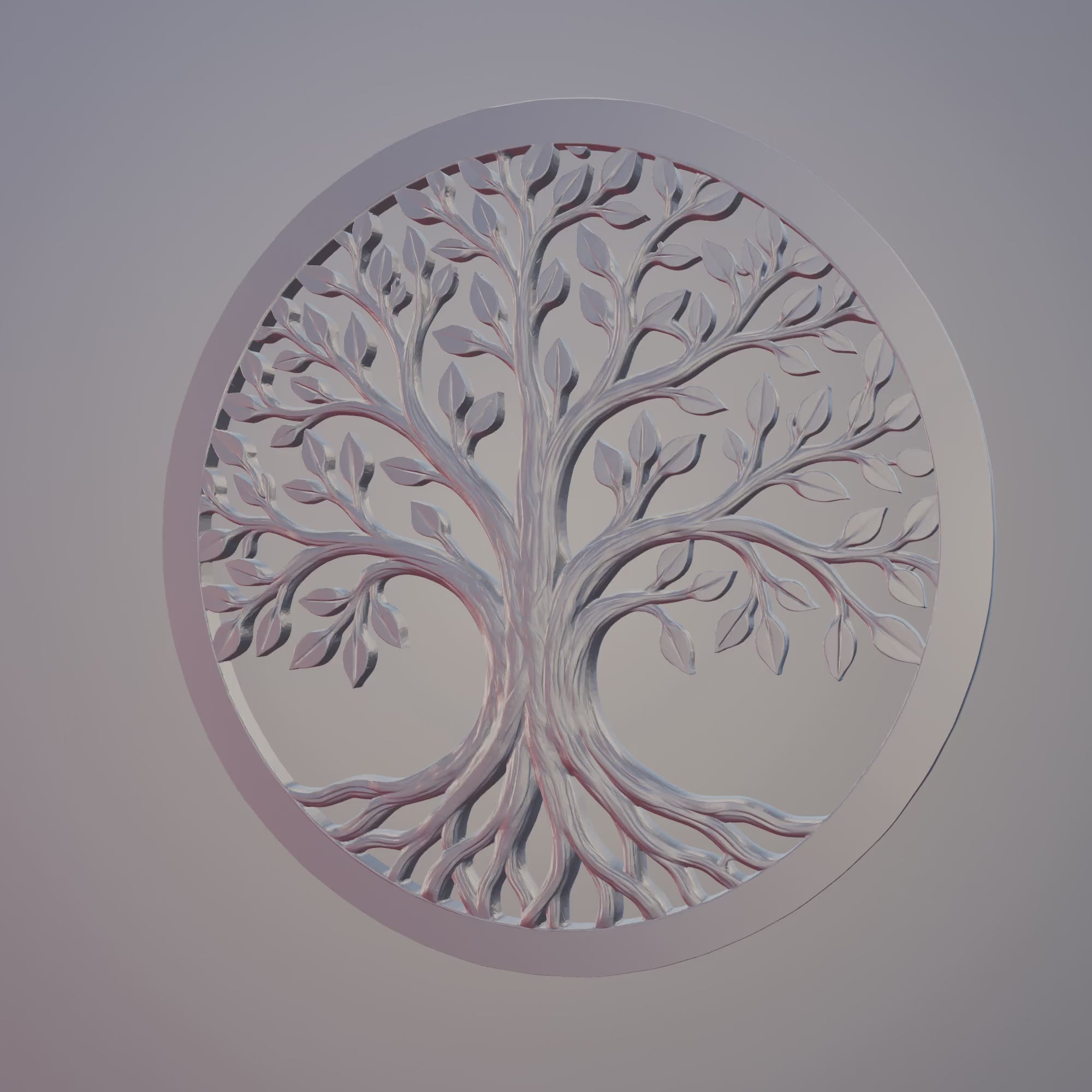 Tree of Life Wall Art STL File – Circular 3D Printable Wall Decor – Instant Download