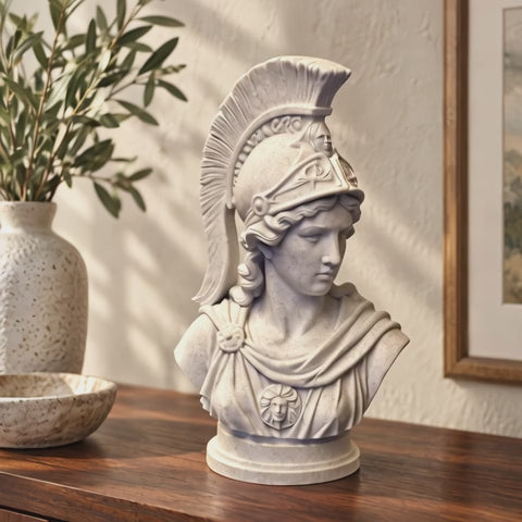 Athena Bust Statue – Greek Goddess Sculpture for Classical Home Decor