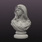 Hooded Woman Bust STL File – Classical Female Statue for 3D Printing