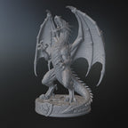 Ancient Dragon Sculpture STL File – Fantasy Dragon Statue 3D Print