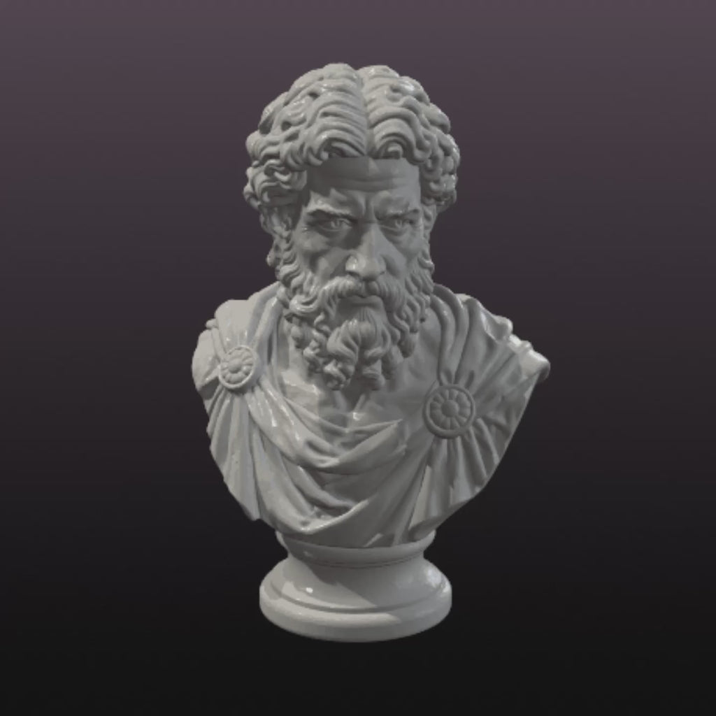 Classical Philosopher Bust STL – Roman Marble Sculpture 3D Print File