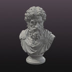 Classical Philosopher Bust STL – Roman Marble Sculpture 3D Print File