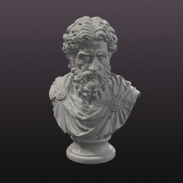 Classical Philosopher Bust STL – Roman Marble Sculpture 3D Print File