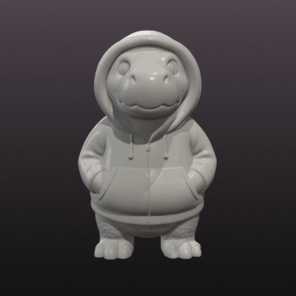 Hoodie Dino Figurine STL File – Dinosaur 3D Print Model