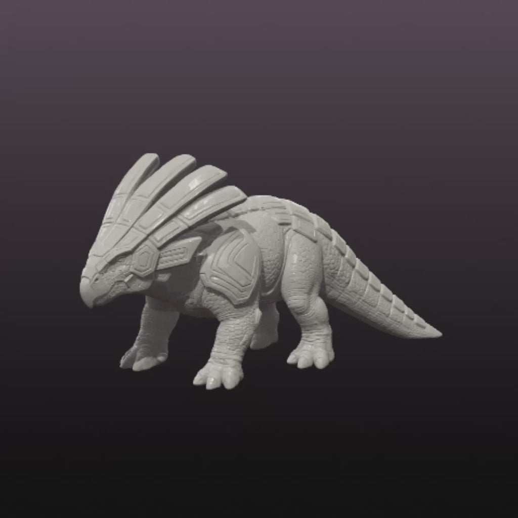 Fantasy Armored Dinosaur STL File | Relic Crownback 3D Print Model