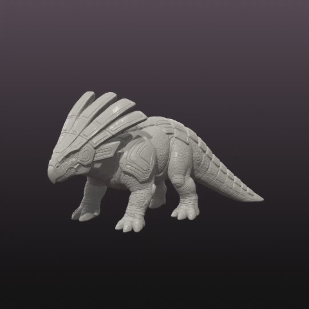 Fantasy Armored Dinosaur STL File | Relic Crownback 3D Print Model