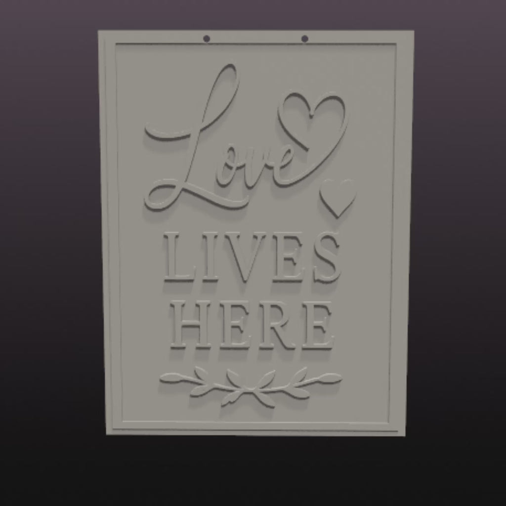 Love Lives Here Wall Art STL – Multi Color 3D Print File