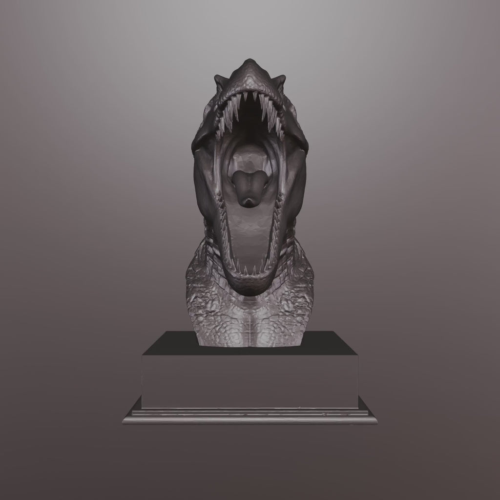 3D print preview of dinosaur bust