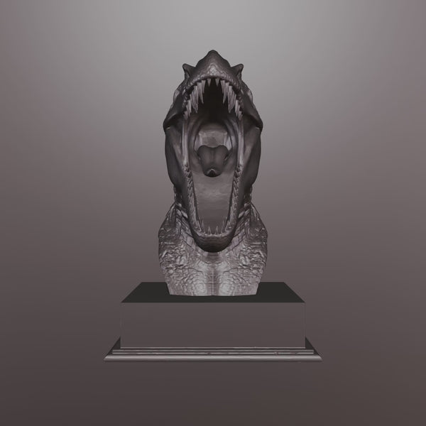 3D print preview of dinosaur bust