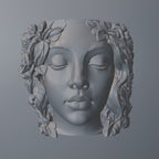 Face Planter STL – Decorative Head Plant Pot with Drainage - 3D Print Planter with Gutter System
