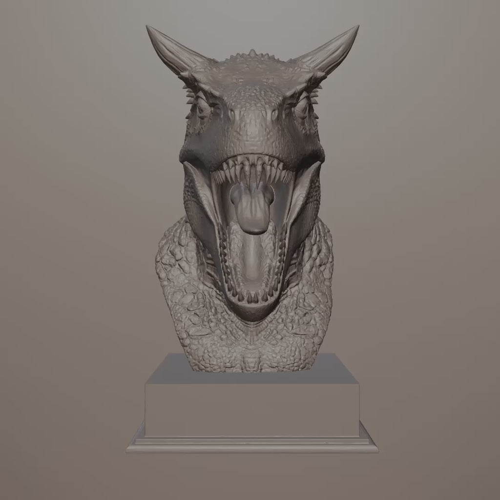 Velociraptor Bust STL – Detailed Dinosaur Sculpture 3D Print File | Digital Download
