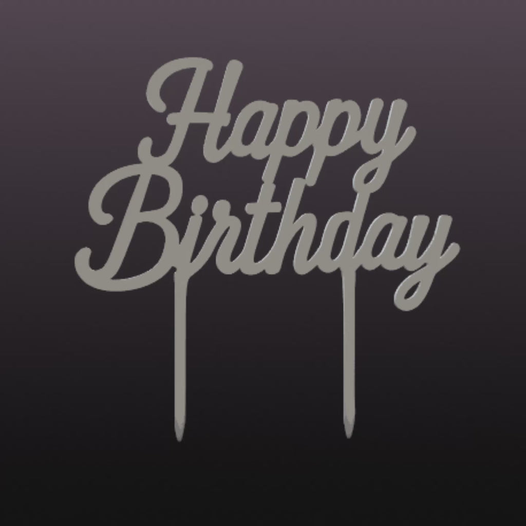 Happy Birthday Cake Topper STL | Fast Print Party Decor 3D File