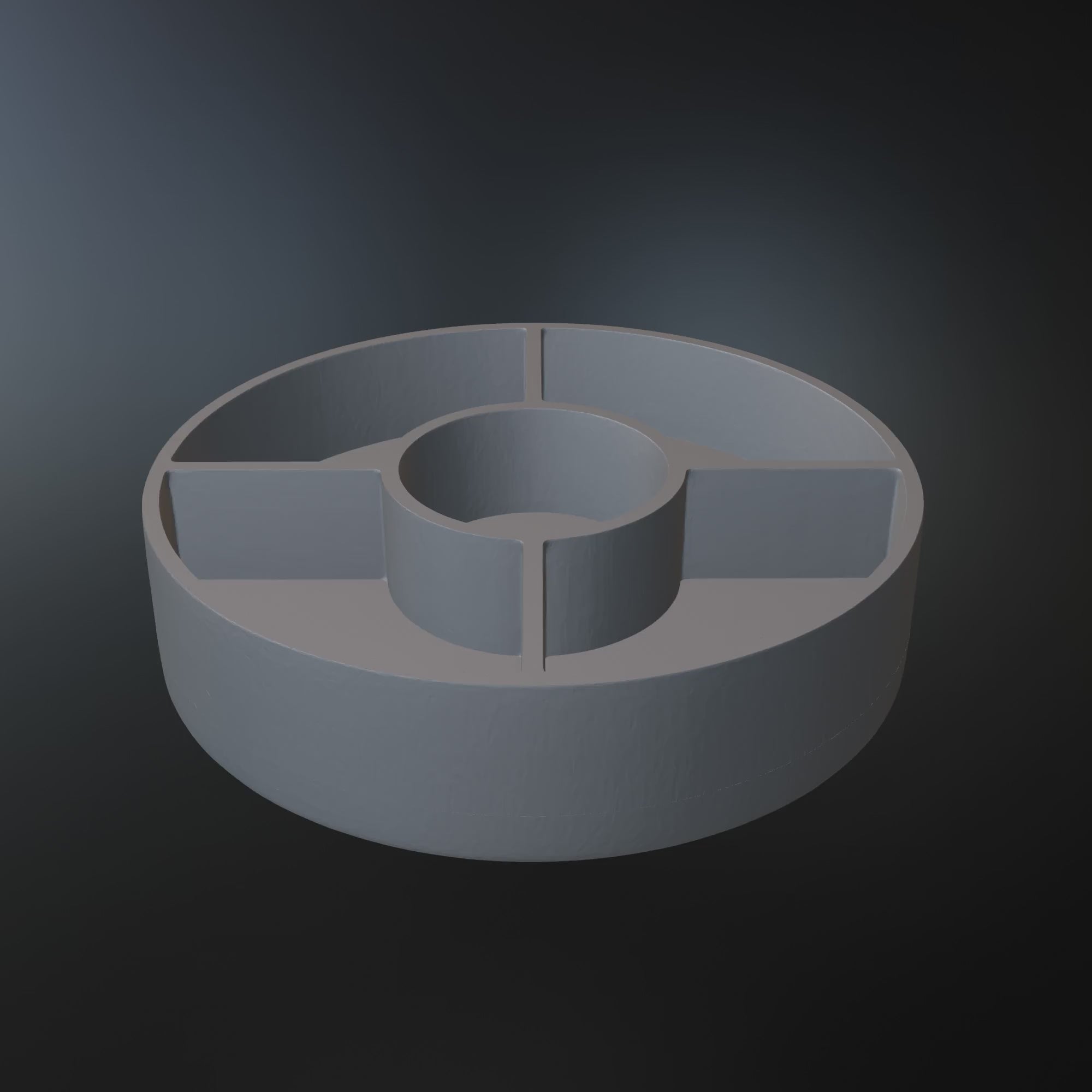 Round Organizer Tray STL – Multi Compartment 3D Print File