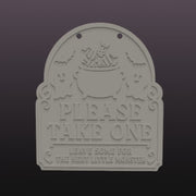 Please Take One Halloween Candy Sign STL and Height-Colored 3MF