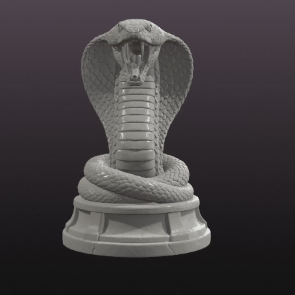 King Cobra Sculpture STL Snake Statue 3D Print File