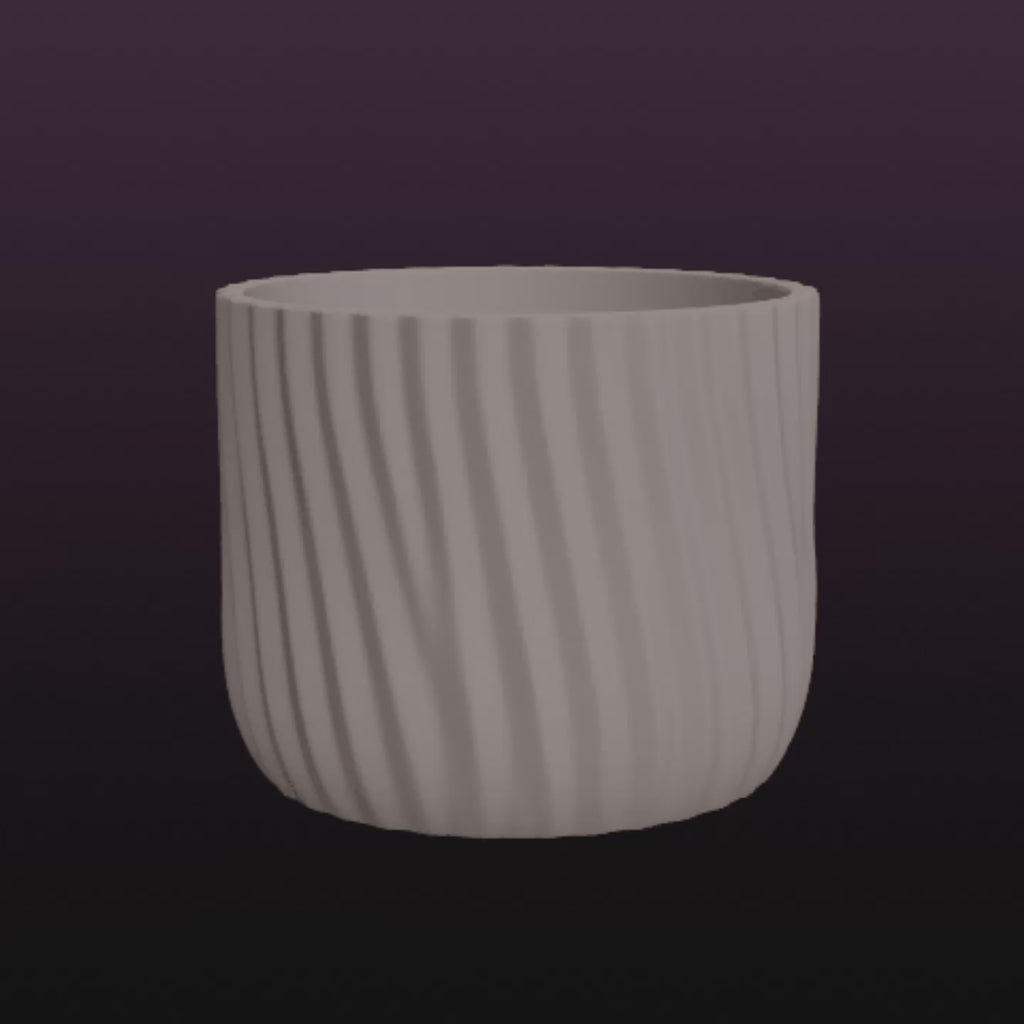 Modern Ripple Planter STL Minimalist Plant Pot 3D Print File