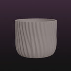 Modern Ripple Planter STL Minimalist Plant Pot 3D Print File