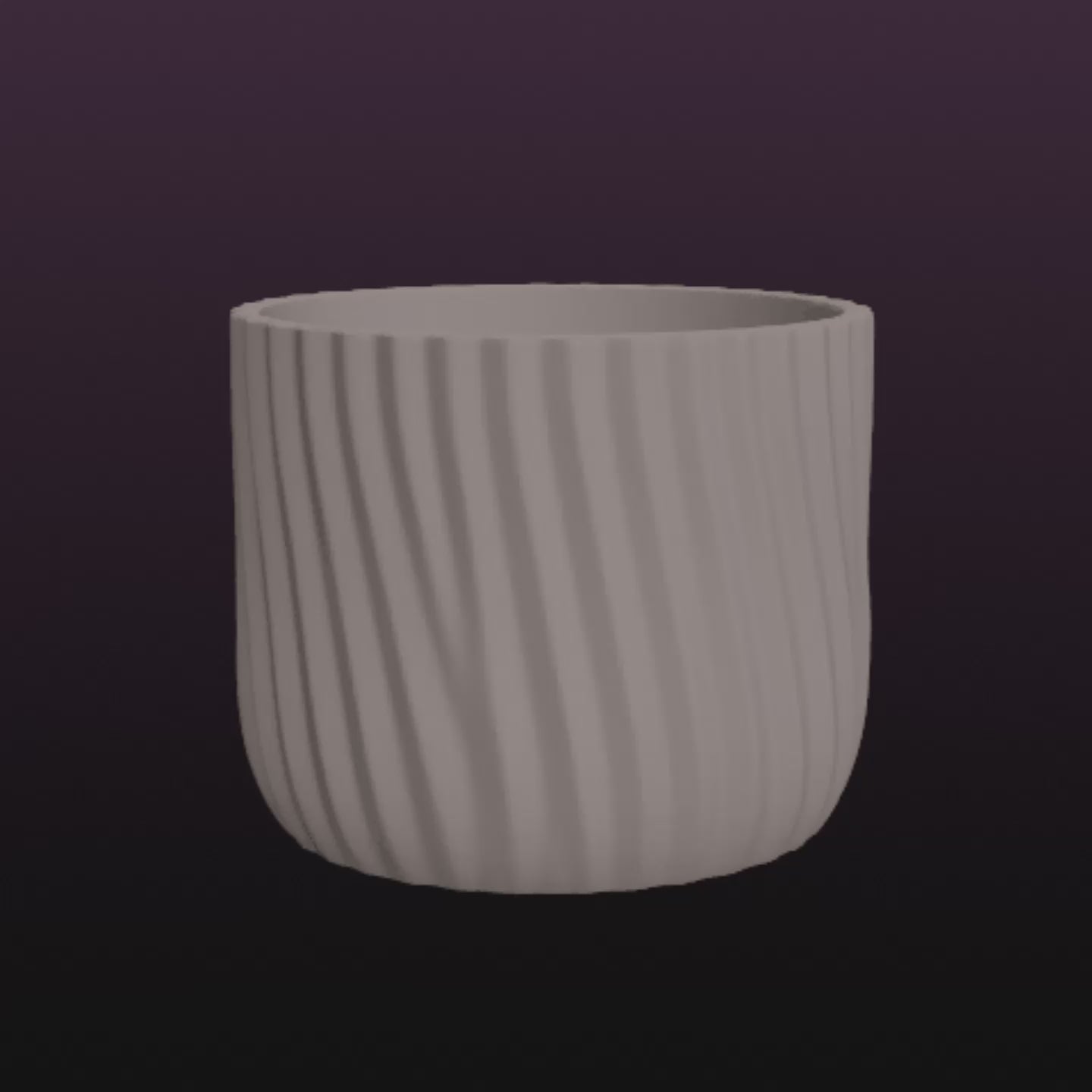 Modern Ripple Planter STL Minimalist Plant Pot 3D Print File