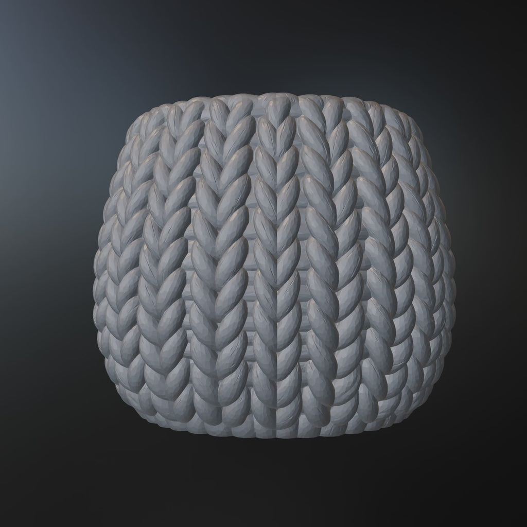 Chunky Knit Planter STL | Cozy Woven Basket Decor 3D Print File