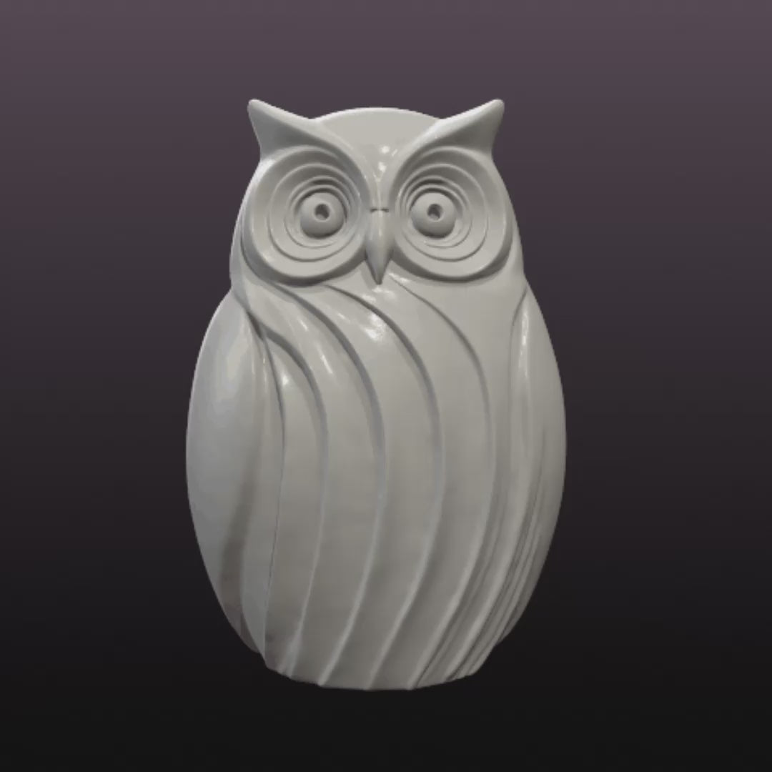 Modern Owl Statue STL File – Decorative 3D Printable Owl Sculpture