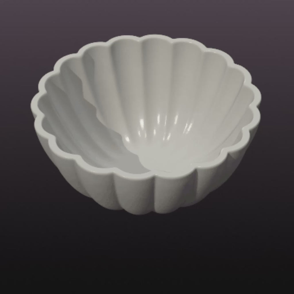 Scallop Bowl STL File – Decorative Ribbed Bowl 3D Print