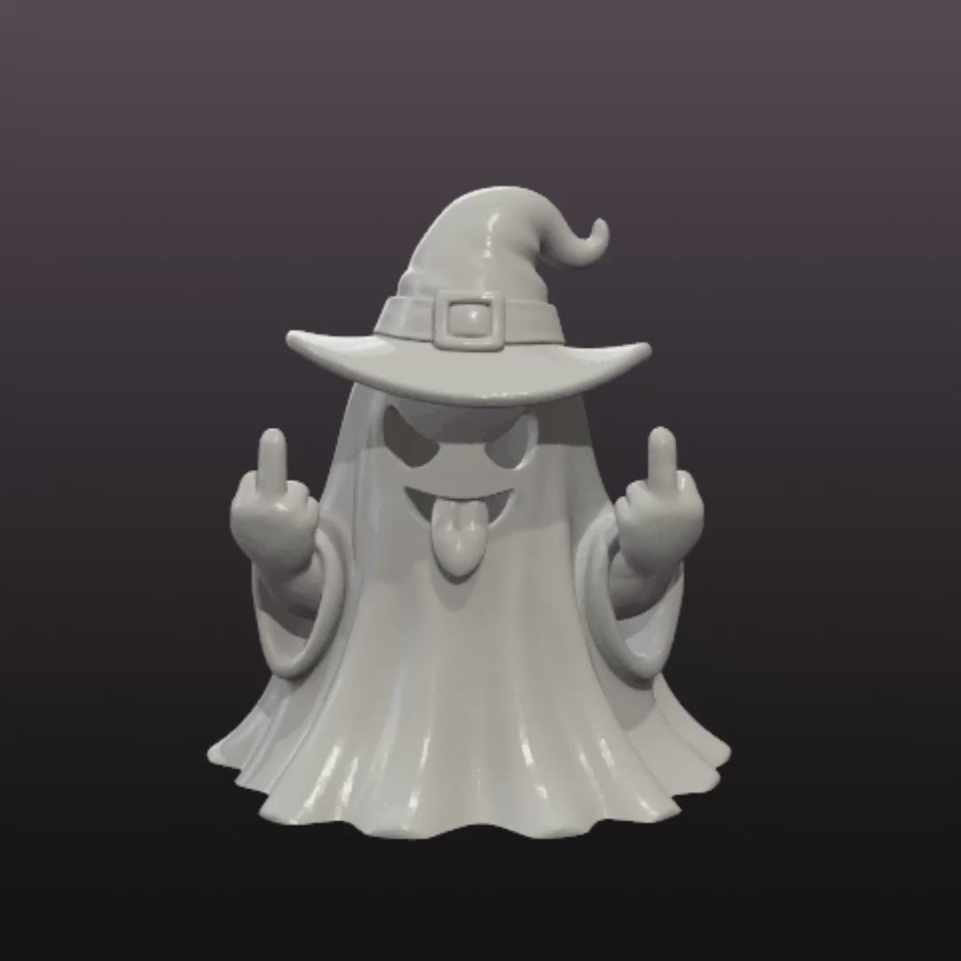 Rude Witch Ghost LED Tealight Cover STL – Halloween 3D Print File