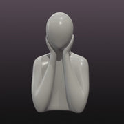 Head in Hands Statue STL – Minimalist Reflective Figure for 3D Printing