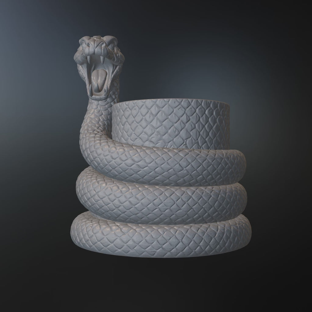 Snake Pen Holder STL File – Serpent Desk Organizer for 3D Printing