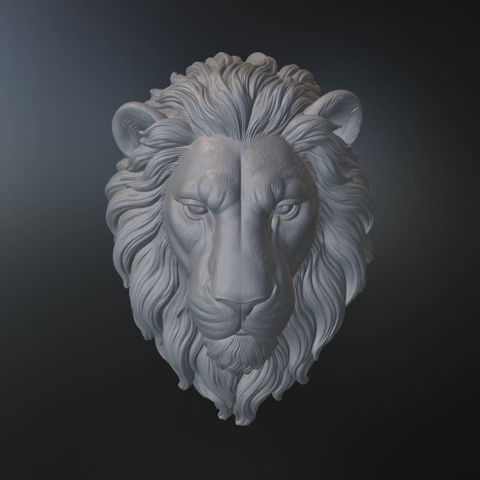 Savage Lion Head Wall Art STL File for 3D Printing