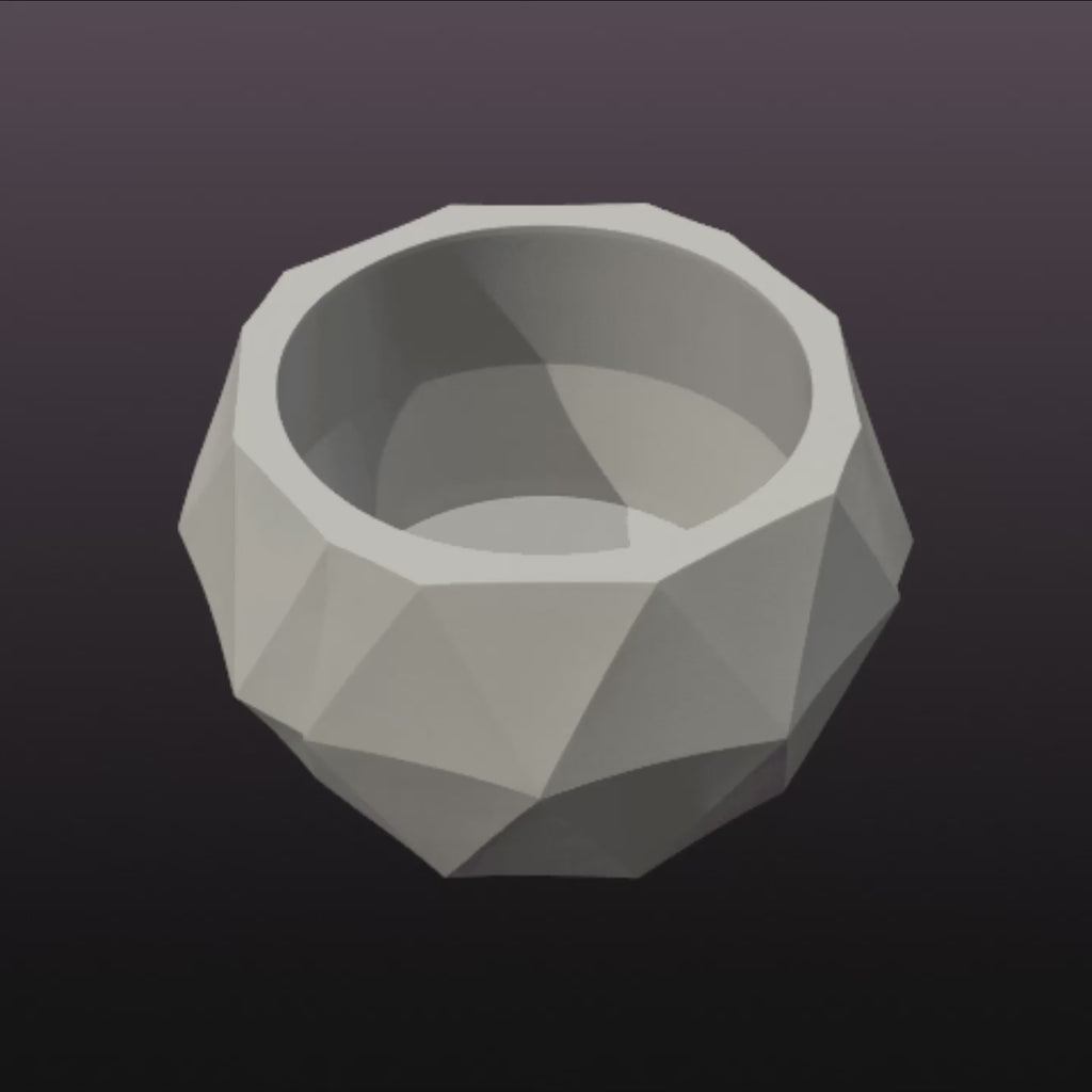 Low Poly Succulent Planter STL File – Geometric Plant Pot 3D Print