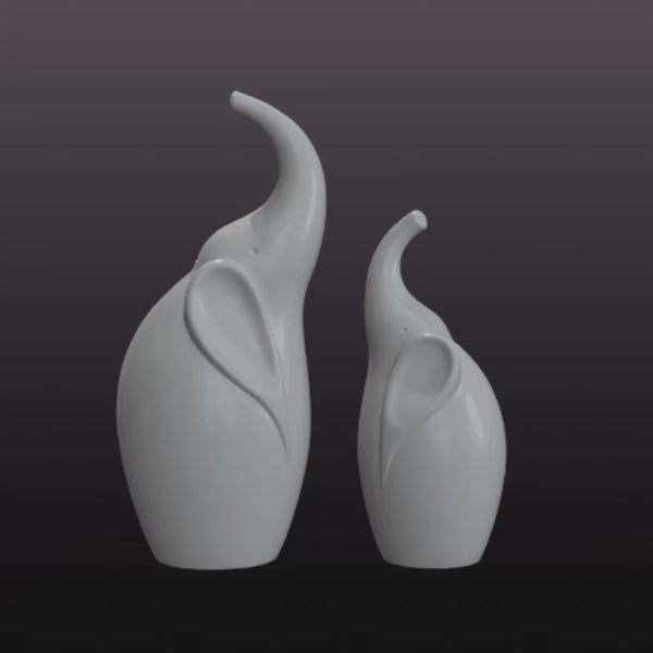Modern Elephant Decor Set STL Files – 2 Minimalist Elephant Statues for 3D Printing