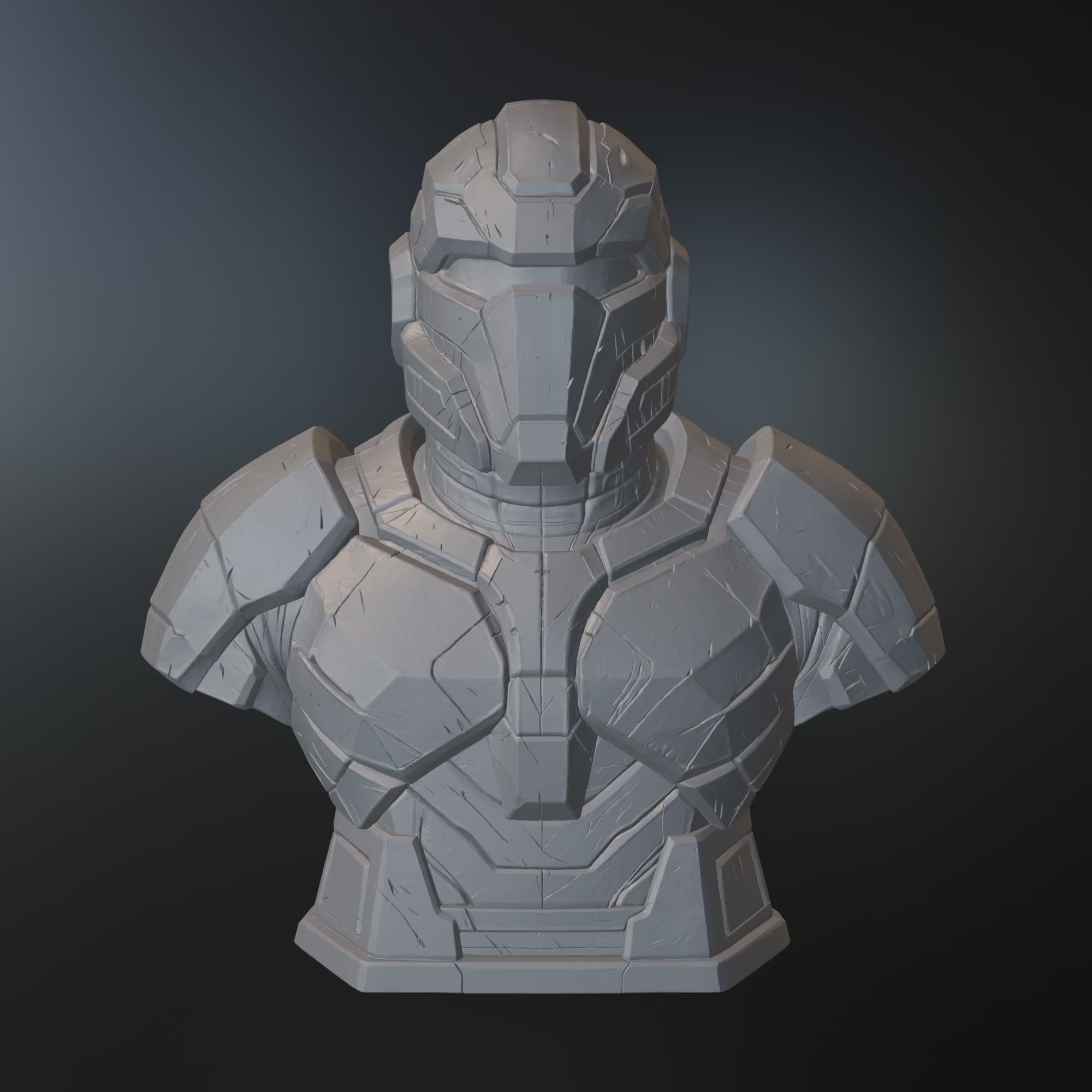 Futuristic Armor Bust STL File – Sci Fi 3D Print Model for Gaming Decor