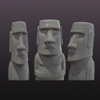 Moai Statue Set STL – Easter Island Sculpture 3D Print File