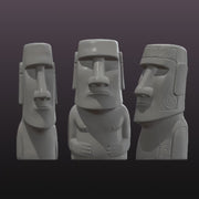 Moai Statue STL Set – Easter Island Sculpture 3D Print File Bundle