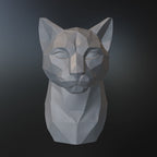 Low Poly Cougar Bust STL File | Modern Geometric Big Cat Sculpture