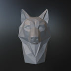 Low Poly Wolf Bust STL File for 3D Printing – Modern Geometric Animal Sculpture